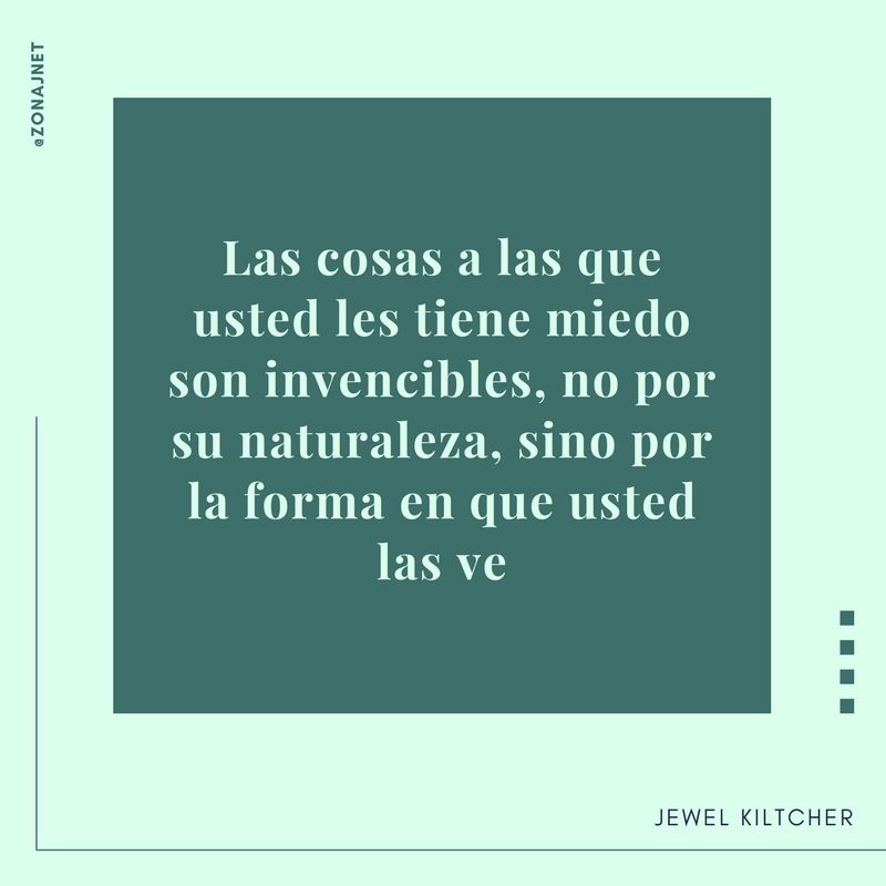 Un cuadrado verde claro con un cuadrado verde oscuro encima y palabras sobre a lo que le tenemos miedo